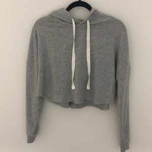Gray cropped hoodie